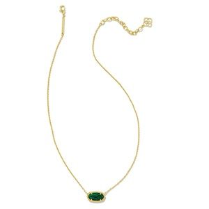 Kendra Scott Elisa Gold Pendant Necklace in Green Malachite